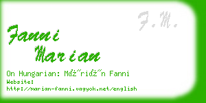 fanni marian business card